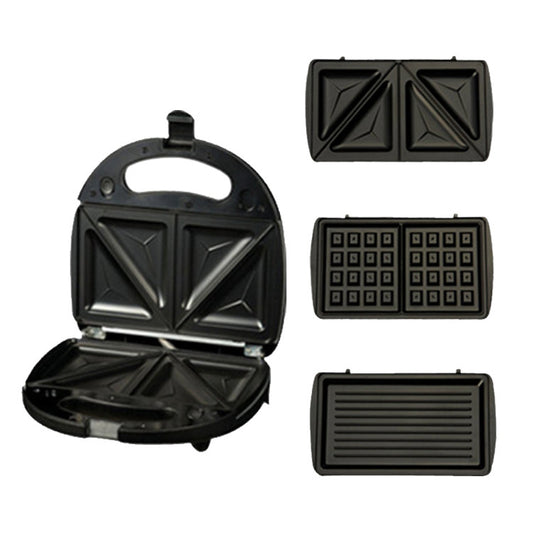 Multi-Function Breakfast Station, 3-in-1 Waffle, Sandwich, and Grill Maker 750W