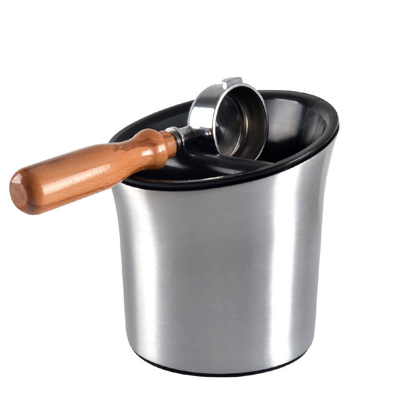 Coffee Knock Box Aluminum Dump Bin with Removable Bowl