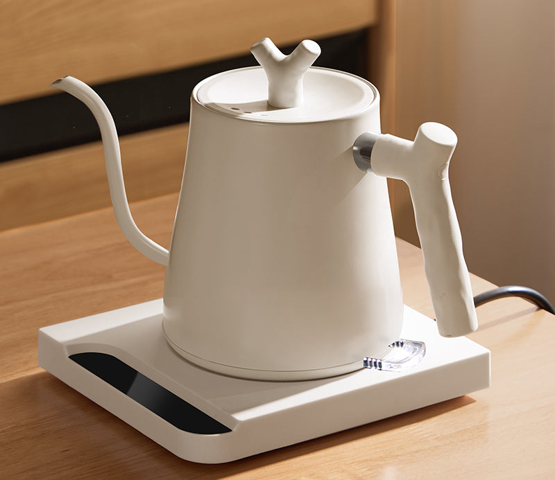 Pour-over Electric Kettle Gooseneck Kettle for Coffee and Tea 1000W White 1L