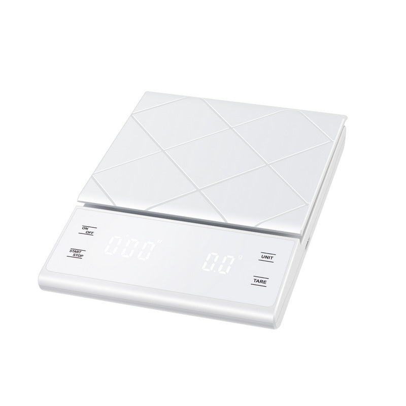 Digital Kitchen Scale Barista Coffee Scale with Timer 5KG/0.1G White