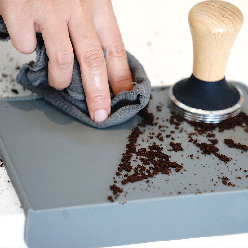 Anti-Skid Coffee Tamper Mat - Food Safe Silicone Rubber Grey