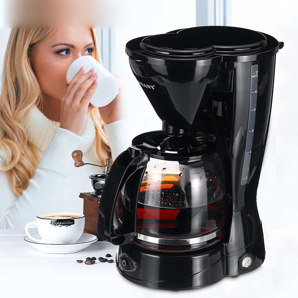 Electric Drip Filter Coffee Maker Black 1.2L