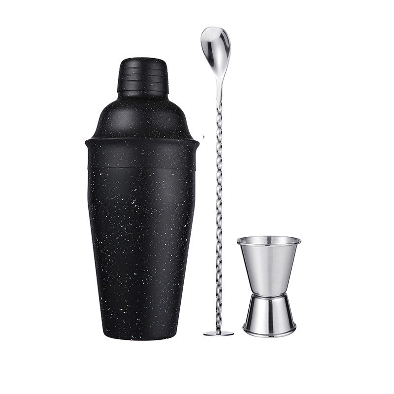 Premium Cocktail Shaker Set of 3 Stainless Steel 500ml Black