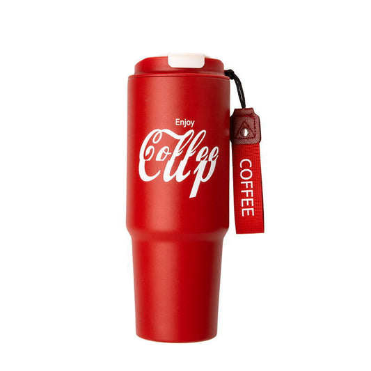 900ML Travel Insulated Coffee Cup Stainless Steel Double Wall Red