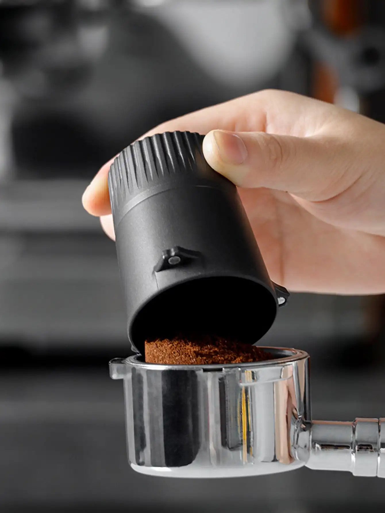 58MM Dosing Cup ABS Coffee Machine Powder Cup Black