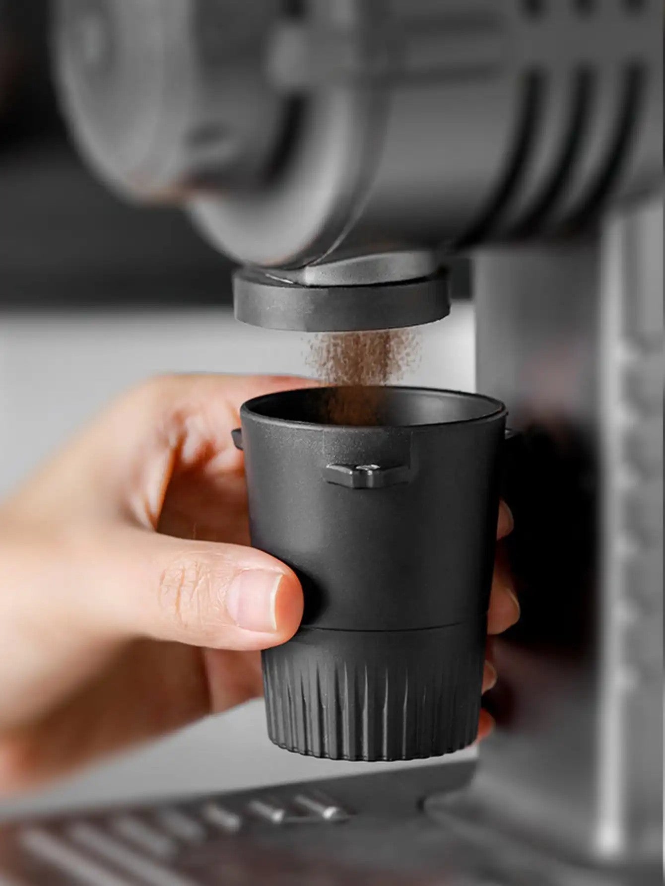 58MM Dosing Cup ABS Coffee Machine Powder Cup Black