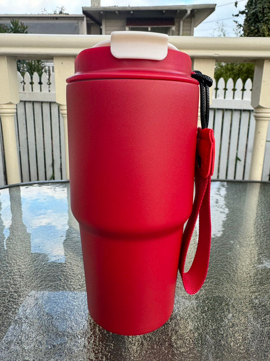 590ML Travel Insulated Coffee Cup Stainless Steel Double Wall Red