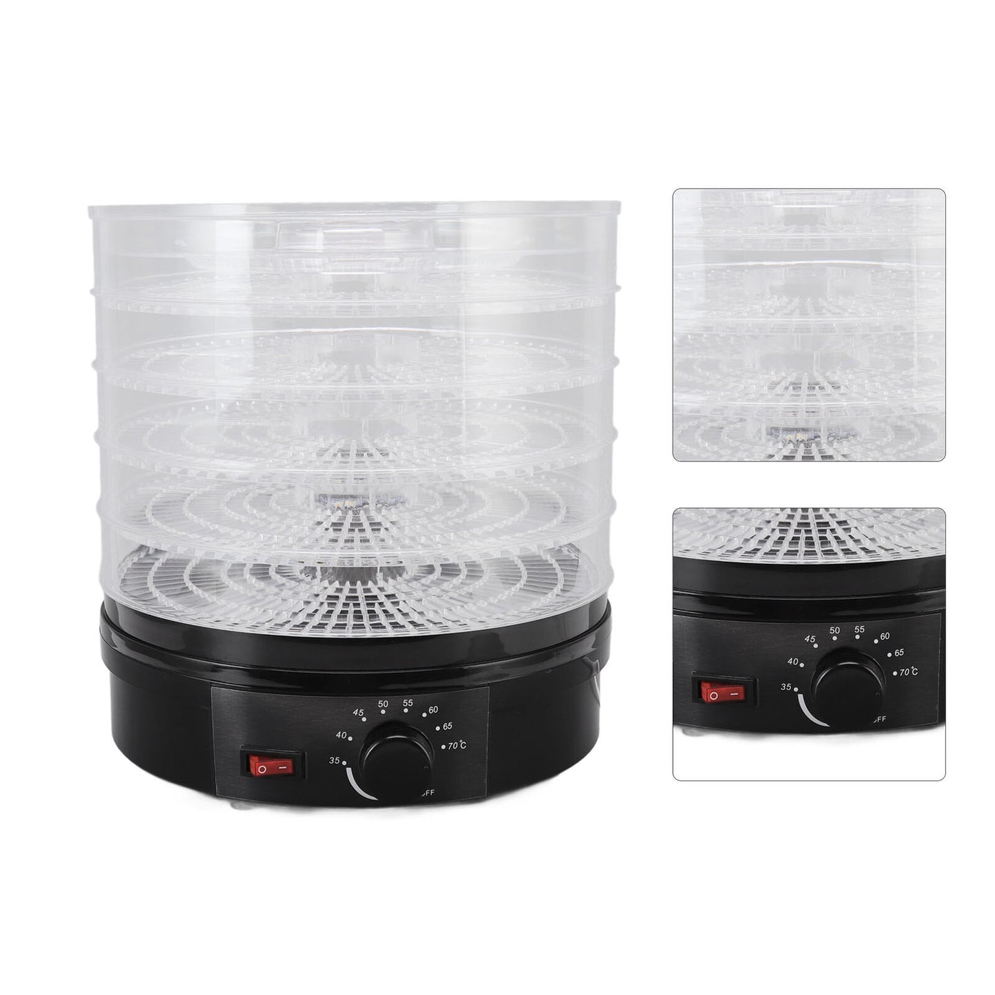 Electric Food Dehydrator Portable Fruit Vegetable Dryer Machine Black